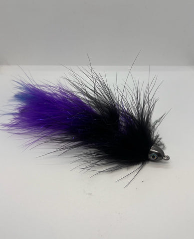 FFP Articulated Bull Trout Streamer Black with Rubber Legs Purple/Black